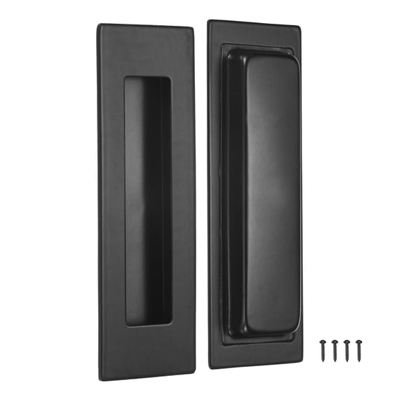 Uxcell 2-Pack Recessed Finger Pulls, 5.90 Inch Square 304 Stainless Steel Sliding Closet Door Handles [Black]