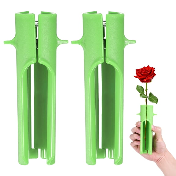 Uxcell 2-Pack Rose Thorn Stripper Tool, Plastic Metal Rose Stem Leaf Thorn Stripper for Bouquets Pruning Branches [Green]