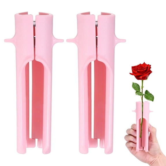 Uxcell 2-Pack Rose Thorn Stripper Tool, Plastic Metal Rose Stem Leaf Thorn Stripper for Bouquets Pruning Branches [Pink]