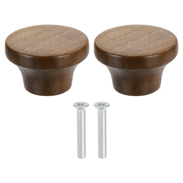 4 Pack Wooden Cabinet Knobs – 30mm Lacquered Pine, Mushroom Shape – Pre-Drilled For Screws Or Dowels