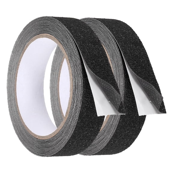 Uxcell 2 Pack Rubber Grip Tape, 1 in x 16 ft Non-Slip Tape with Texture Waterproof Adhesive Non-Abrasive Grip Tapes for DIY Tools, Indoor & Outdoor Stair Steps, Ramp, Gray