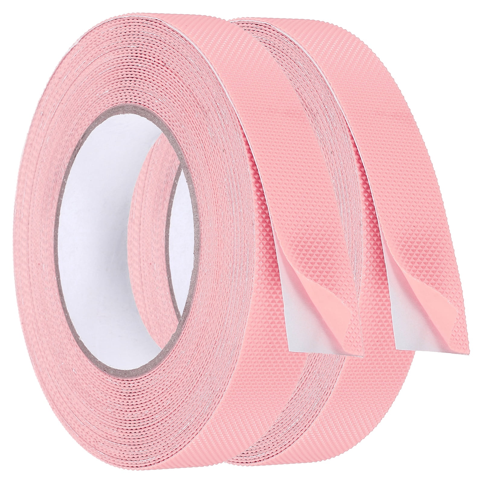 Uxcell 2 Pack Rubber Grip Tape, 1 in x 33 ft Non-Slip Tape with Texture Waterproof Adhesive Non-Abrasive Grip Tapes for DIY Tool, Indoor & Outdoor Stair Steps, Ramp, Pink