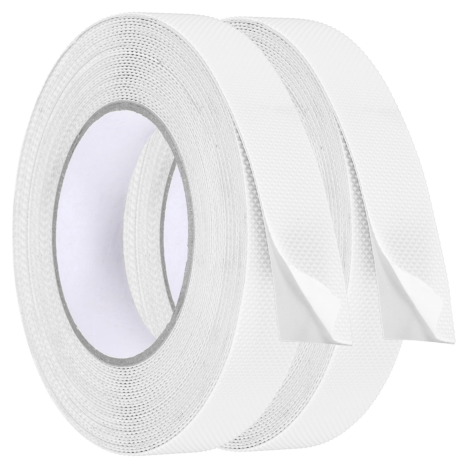 Uxcell 2 Pack Rubber Grip Tape, 1 in x 33 ft Non-Slip Tape with Texture Waterproof Adhesive Non-Abrasive Grip Tapes for DIY Tool, Indoor & Outdoor Stair Steps, Ramp, White