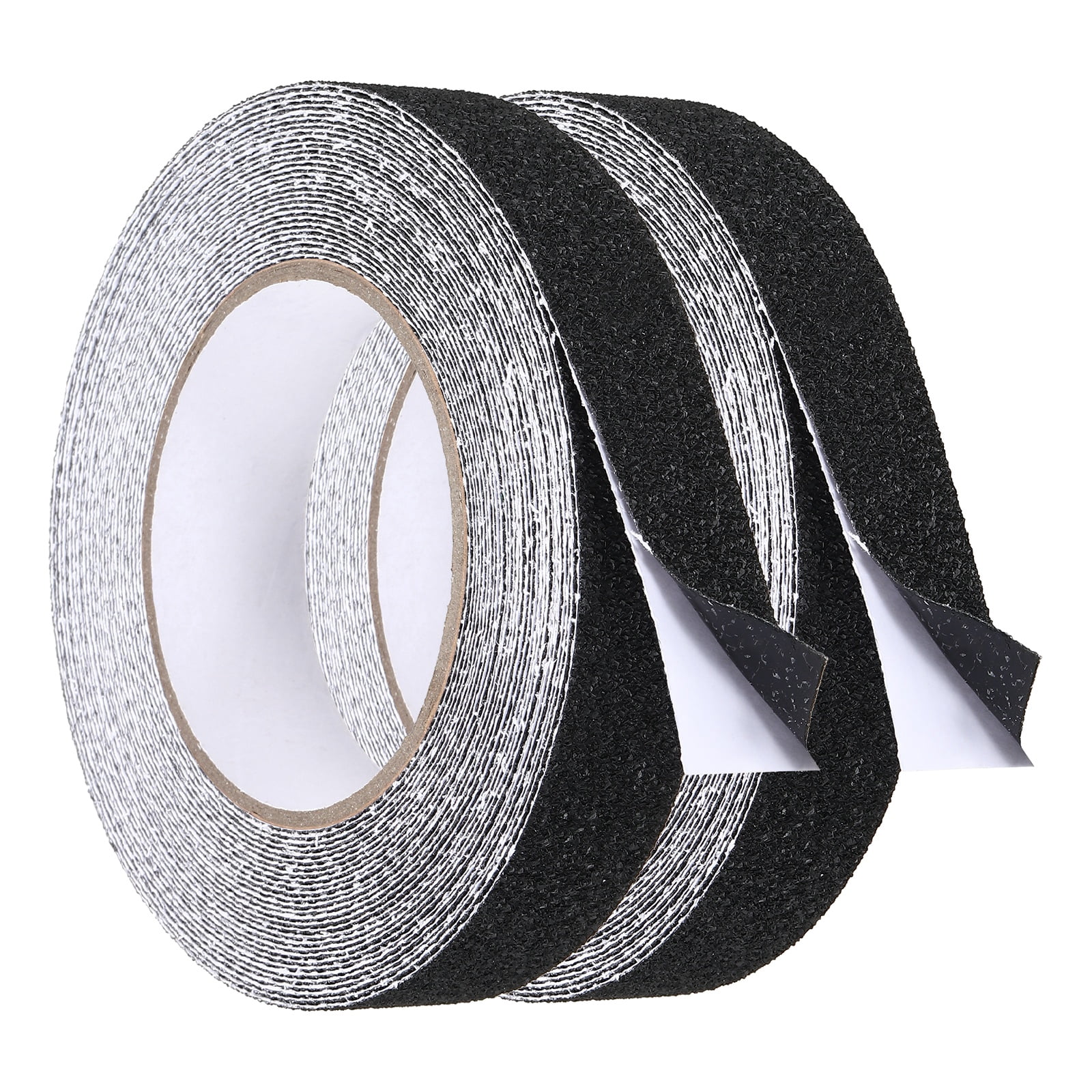 Uxcell 2 Pack Rubber Grip Tape, 1 in x 33 ft Non-Slip Tape with Texture Waterproof Adhesive Non-Abrasive Grip Tapes for DIY Tools, Indoor & Outdoor Stair Steps, Ramp, Black