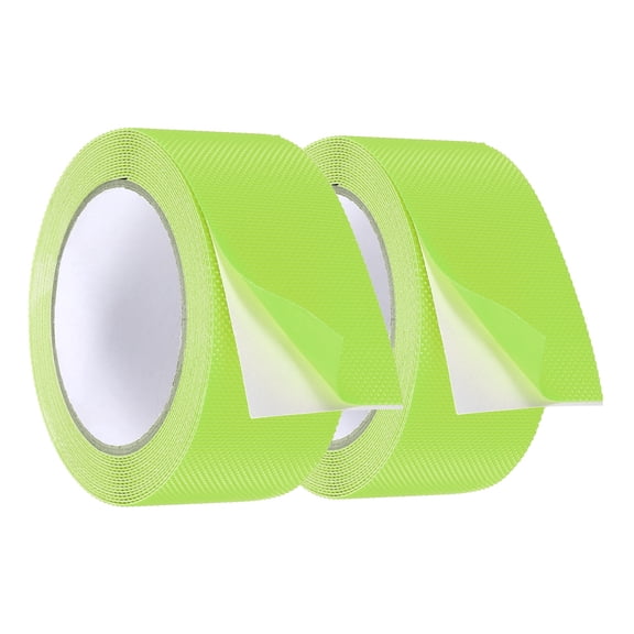 Uxcell 2 Pack Rubber Grip Tape, 2 in x 16 ft Non-Slip Tape with Texture Waterproof Adhesive Non-Abrasive Grip Tapes for DIY Tool, Indoor & Outdoor Stair Steps, Ramp, Light Green