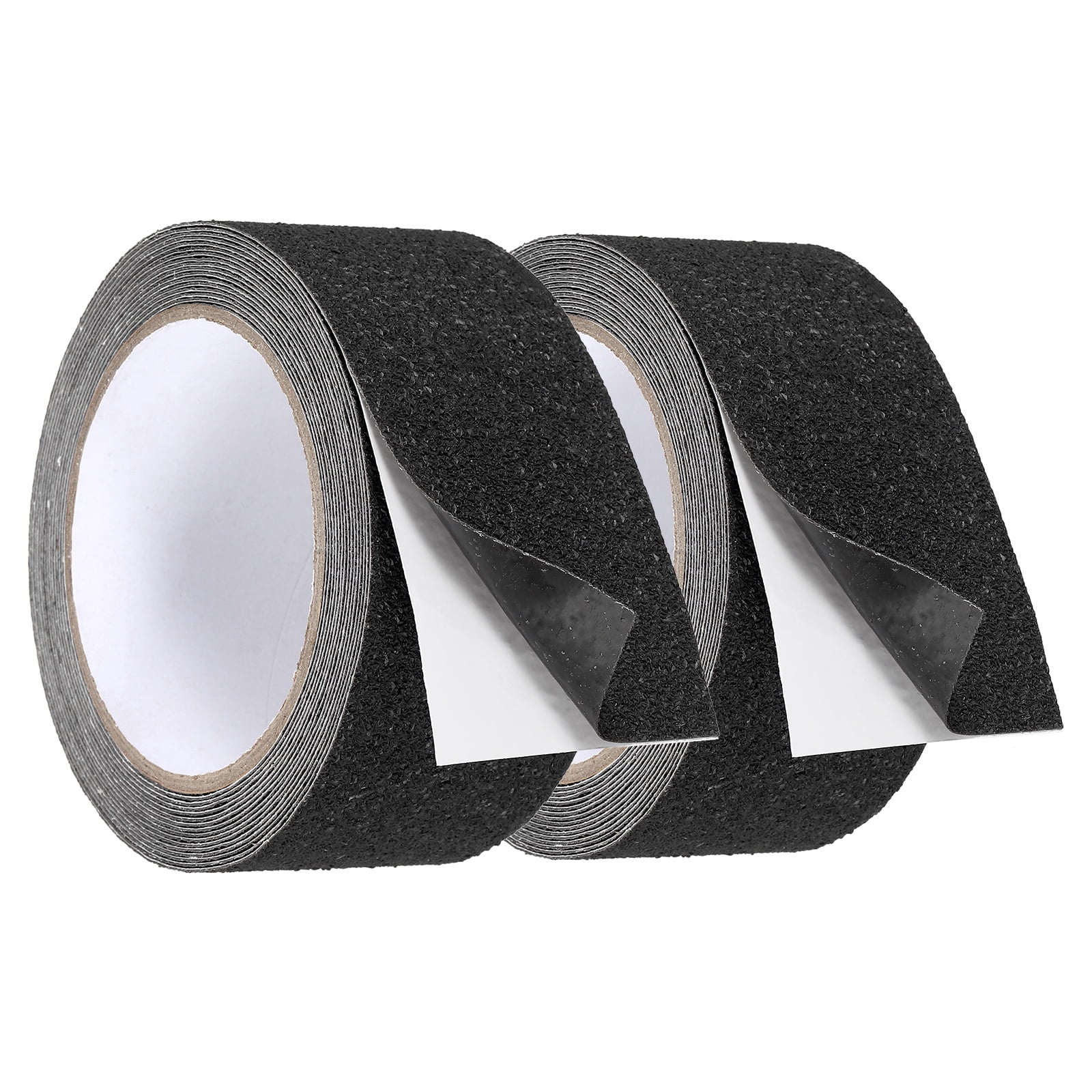 Uxcell 2 Pack Rubber Grip Tape, 2 in x 16 ft Non-Slip Tape with Texture Waterproof Adhesive Non-Abrasive Grip Tapes for DIY Tools, Indoor & Outdoor Stair Steps, Ramp, Gray
