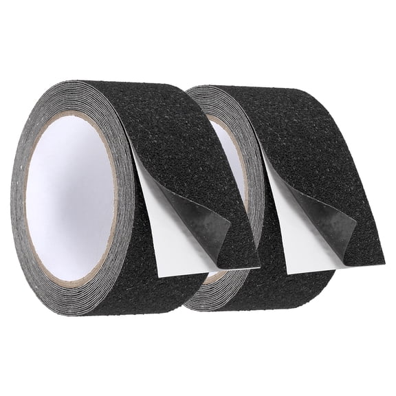 Uxcell 2 Pack Rubber Grip Tape, 2 in x 16 ft Non-Slip Tape with Texture Waterproof Adhesive Non-Abrasive Grip Tapes for DIY Tools, Indoor & Outdoor Stair Steps, Ramp, Gray