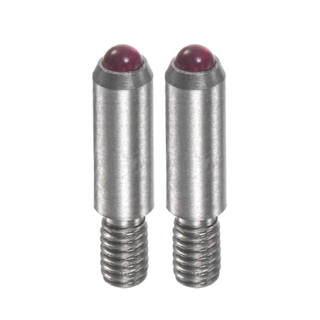 Uxcell 2 Pack Ruby Ball Contact Point 10mm Length Measuring Probe 2mm Diameter Ruby Ball Tip, M2.5 Thread