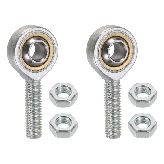 Uxcell 2 Pack SA10T/K Rod End Bearing 10mm Bore, M10x1.5mm Left Hand Male Thread, Metric Self-Lubricating Joint Rod Ends with Jam Nuts