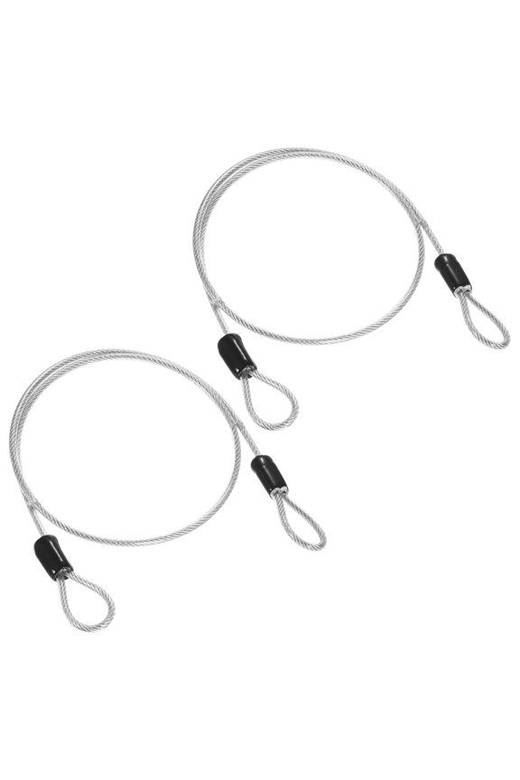 2-Pack Security Cable Lock, 6.56FT Coated Steel Luggage Lock Wire Rope with Double Loop [Transparent]