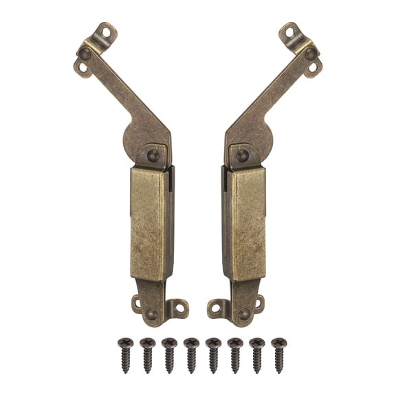 Uxcell 2 Pack Self-Balancing Lid Support Hinges, 7.13" x 1.34" Iron Folding Hardware Hinge with Screws, Light Duty Spring Hinges for Cabinet Box Furniture Storage Door, Bronze