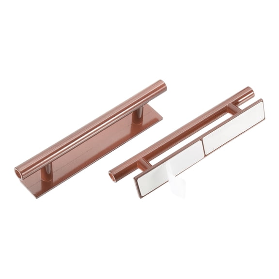 Uxcell 2 Pack Self-Stick Push Pull Helper, 6 Inch Plastic Adhesive Cabinet Handles Round Stick-on Handle for Kitchen Cabinet Window Sliding Closet Door Wardrobe(Rose Gold)