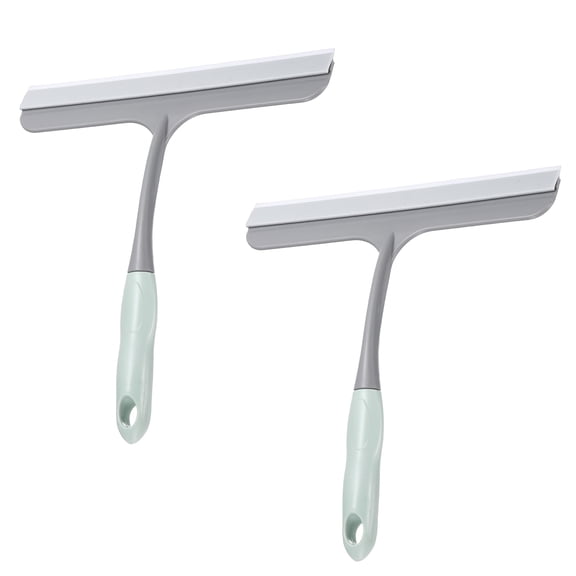 Uxcell 2 Pack Shower Squeegee for Glass Doors & Mirrors, 9 Inch Silicone Window Squeegee with Handle with Hanging Hole Home Cleaner Tool for Mirror Kitchen Bathroom Car Windshield, Blue
