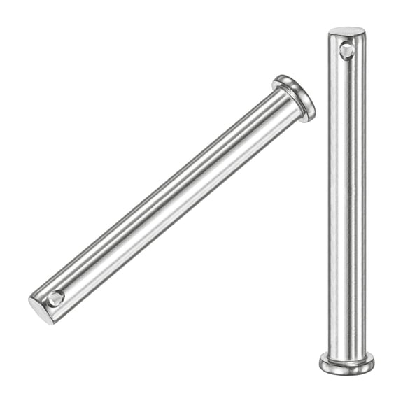 Uxcell 2-Pack Single Hole Clevis Pins, M10 x 100mm 304 Stainless Steel Flat Head Clevis Pins Link Hinge Pin Reusable