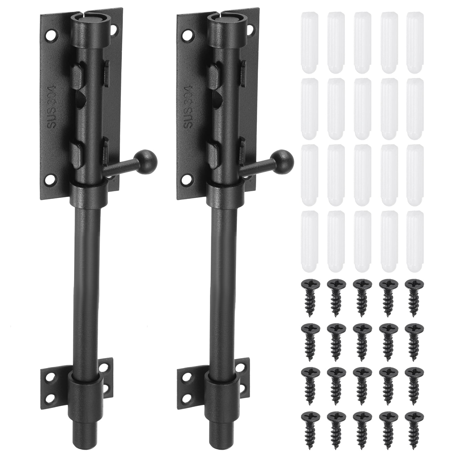 Uxcell 2-Pack Slide Bolt Latch, 6 in 304 Stainless Steel Barrel Bolt ...