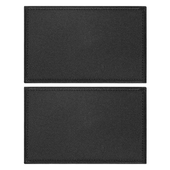 Uxcell 2-Pack Solid Black Flag Blank Patch, 3.1" x 2" Rectangular Embroidered Patches Pure Color DIY Flags for Clothing