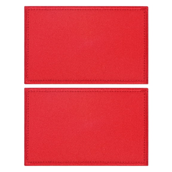 Uxcell 2-Pack Solid Red Flag Blank Patch, 3.1" x 2" Rectangular Embroidered Patches Pure Color DIY Flags for Clothing