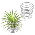 thumbnail image 1 of Uxcell 2-Pack Spring Air Plant Holders, Metal 1014 Stand Rack Holder for Small Indoor Outdoor Plants [Silver Tone, 2.1" H], 1 of 6