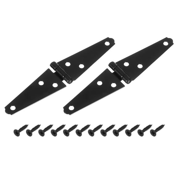 Uxcell 2 Pack Strap Hinges, 3 Inch Shed Door Hinges Heavy Duty Gate Hinge Tee Hinge with Screws for Wooden Fences Yard Doors Barn Gate, Black