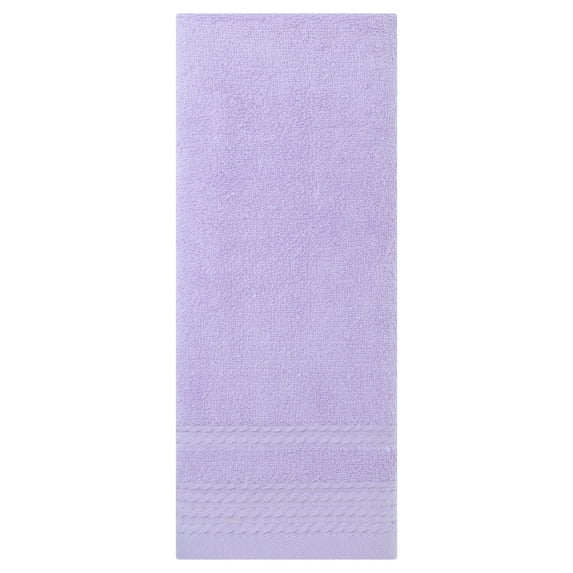 REGALWOVEN 2 Pack Striped Pattern Hand Towels, Comfort and Quick Drying Towel for Bathroom, Gym, Camp Purple 14' x 30'