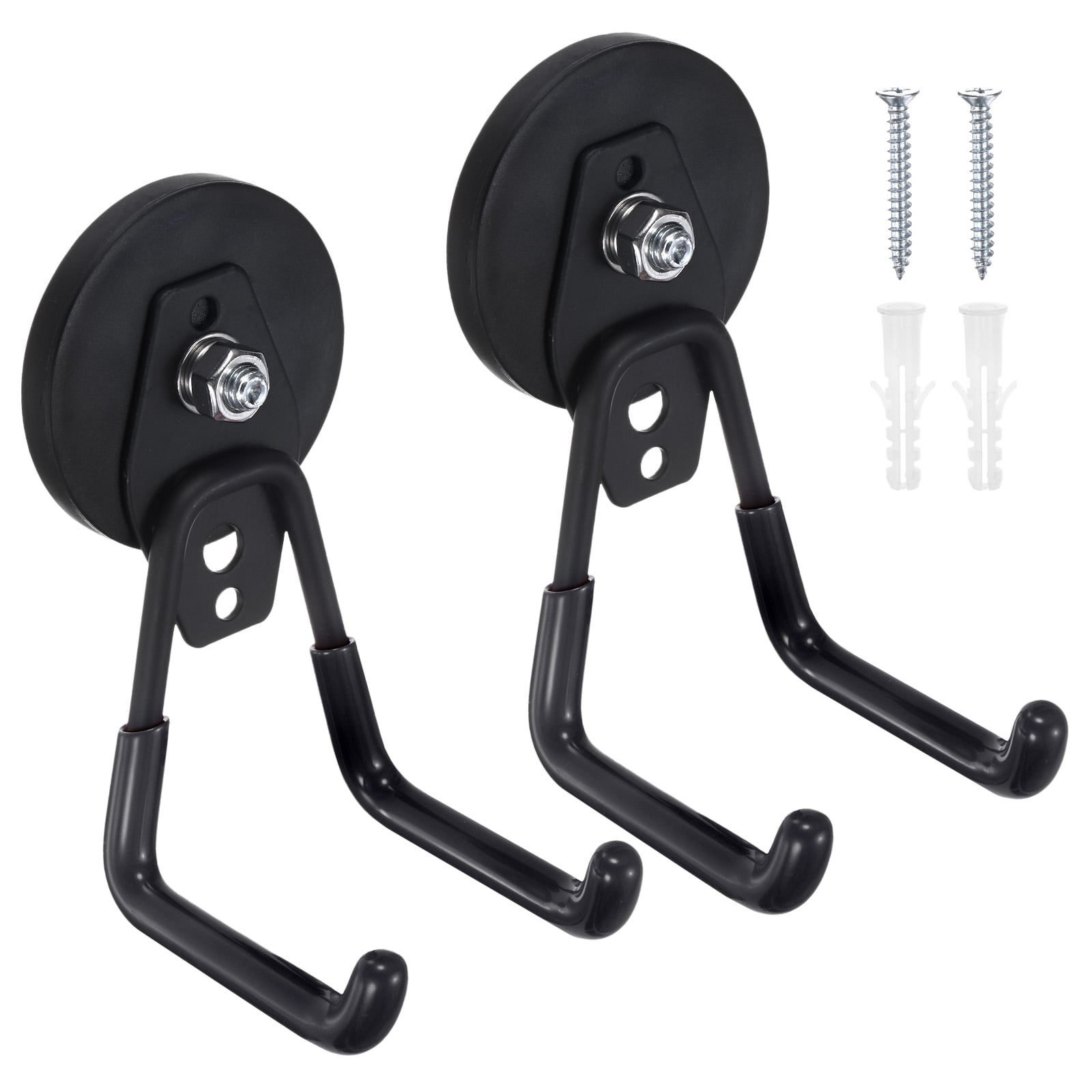 Uxcell 2-Pack Strong Garage Magnetic Hooks, Storage Utility Magnet Hooks with Anti Slip Rubber Coating [Orange]