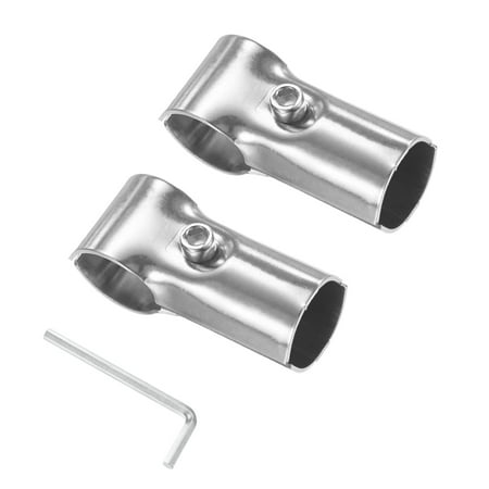 Uxcell 2 Pack Silver Structural Pipe Connector T Clamps Stainless Steel Pipe Connector for OD 1" Pipe