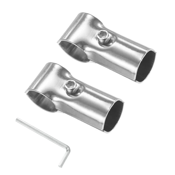 Uxcell 2 Pack Silver Structural Pipe Connector T Clamps Stainless Steel Pipe Connector for OD 1" Pipe