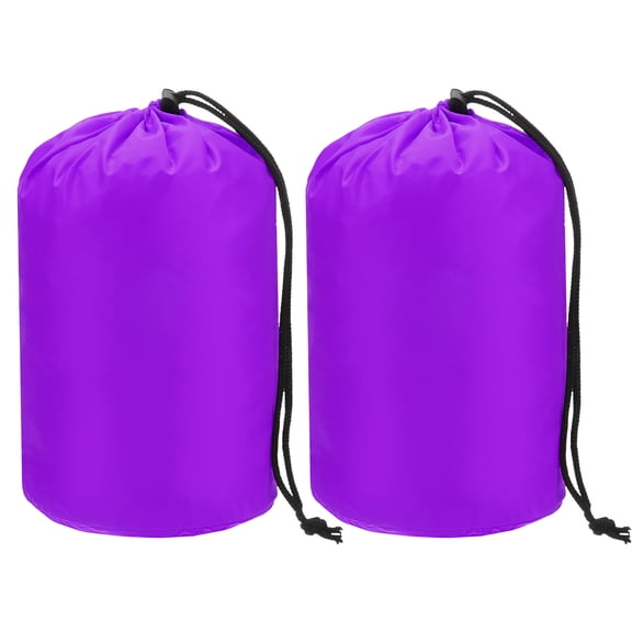 Uxcell 2-Pack Stuff Sack, 5 x 10 Inch Waterproof Storage Sacks Drawstring Ultralight for Backpacking [Purple]