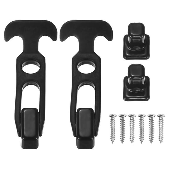 Uxcell 2-Pack T-Handle Rubber Flexible Draw Latches 3.9" Flexible T-Handle Hasp Rubber for Toolbox, Black
