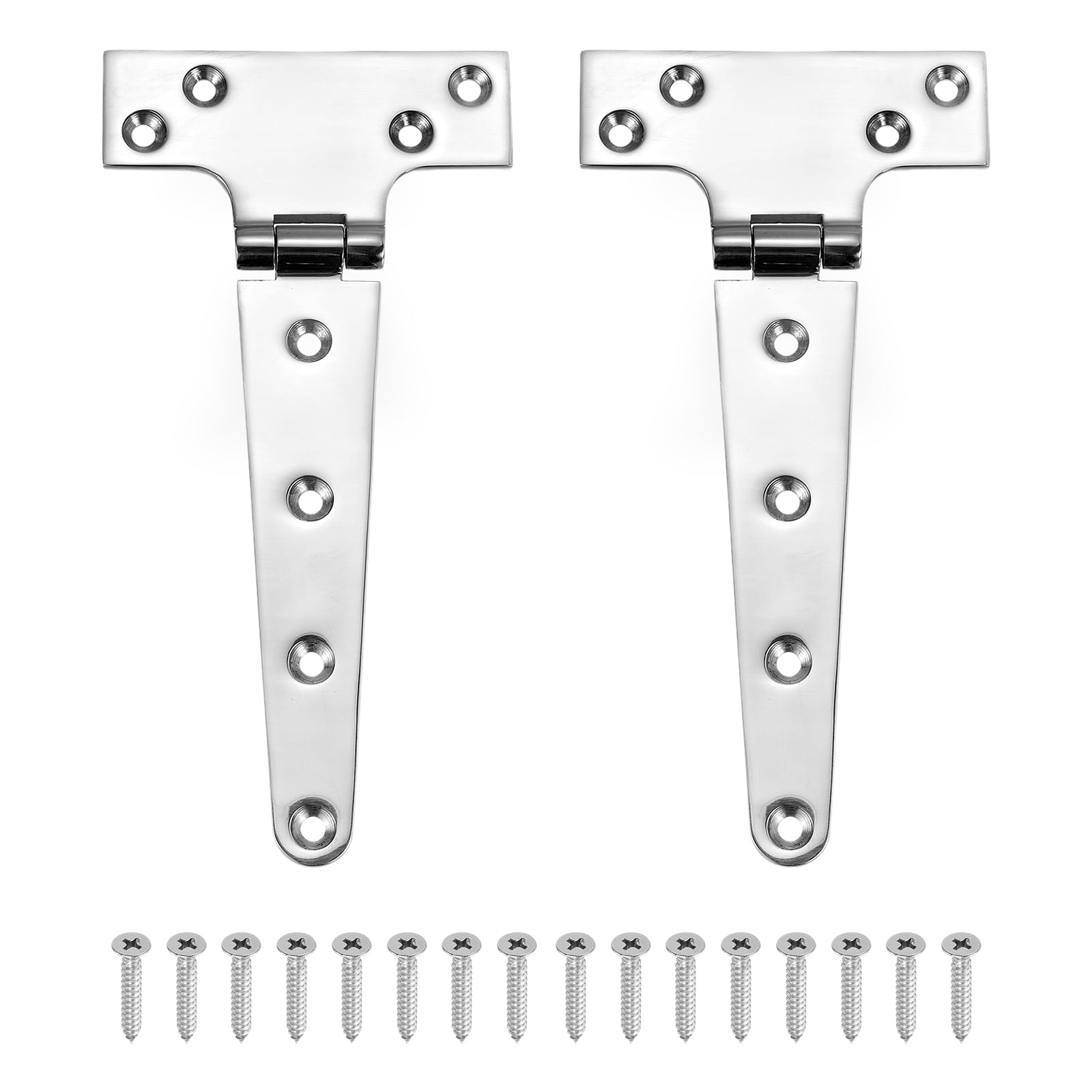 Uxcell 2 Pack T-Strap Door Hinges, 8" Wrought Tee Shed Gate Hinges Iron Hardware, Silver