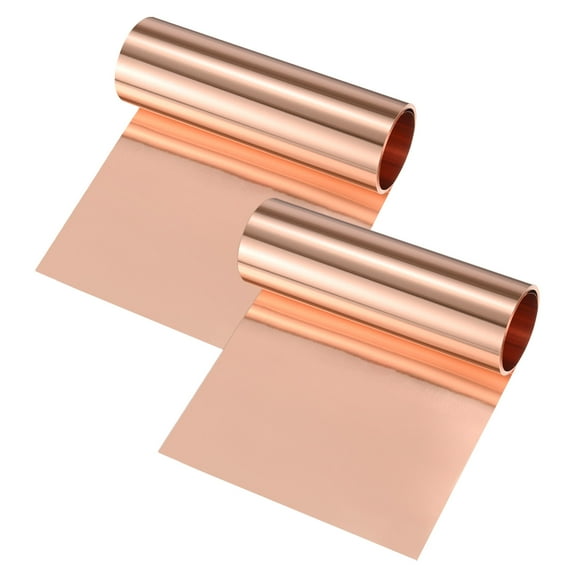 Uxcell 2-Pack Thin Copper Sheet Roll, 3500mm x 100mm x 0.03mm Pure Copper Metal Foil for Crafts