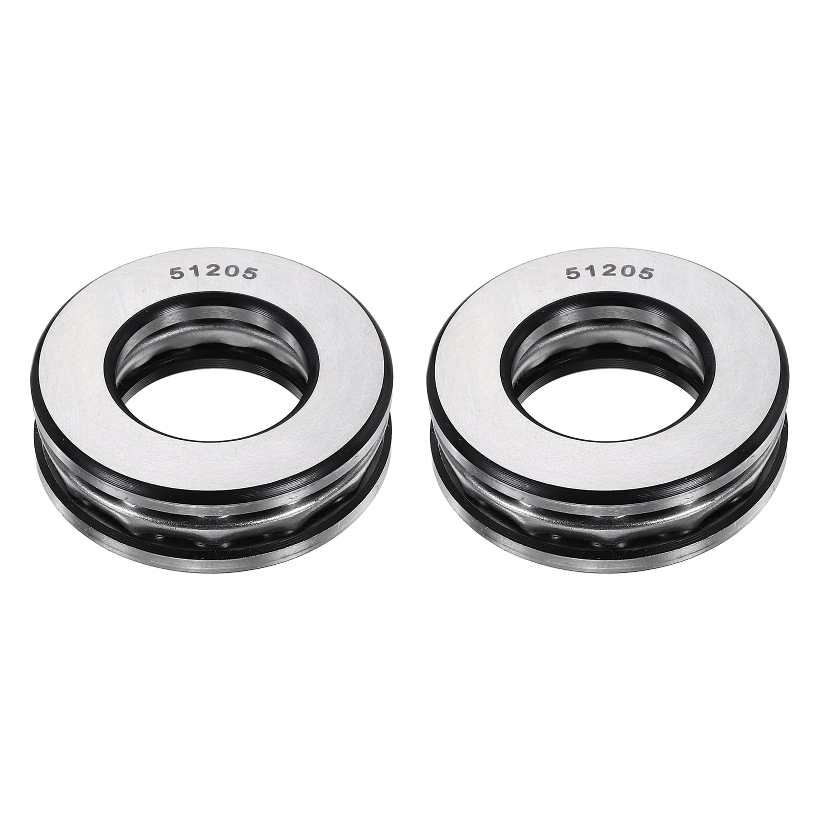 Uxcell 2 Pack Thrust Ball Bearings, 25mm Bore 47mm OD 15mm Thick 51205 Single Row Roller, Chrome Steel Axial Ball Bearing, ABEC5