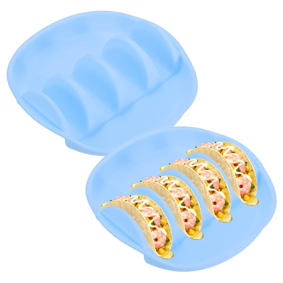 Uxcell 2 Pack Tortilla Warmer Container, Tortilla Holder with 4 Compartments, Mexican Taco Warmers 10" x 10" Plastic Tortilla Containers for Restaurant Plating Picnic Tableware, Sky Blue