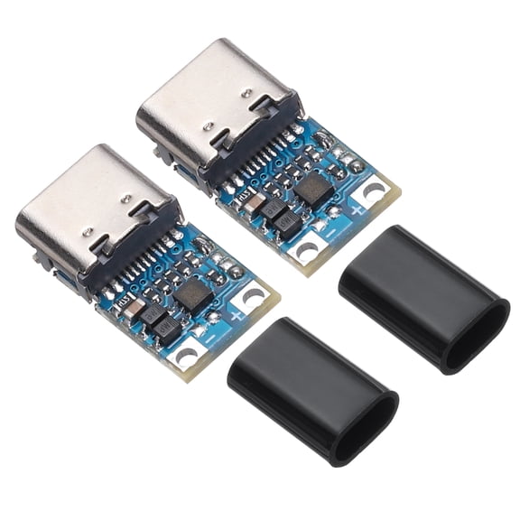 Uxcell 2 Pack Type-C USB-C 12V Type C Female Socket Shell Models Detector Bare Board Design for DIY Power Solutions