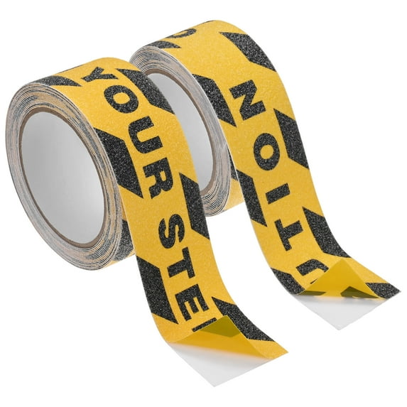 Uxcell 2-Pack WATCH YOUR STEP+CAUTION Floor Decals Stickers 2 x 197 Inch Watch Your Step Sign Warning Sticker Self-Adhesive