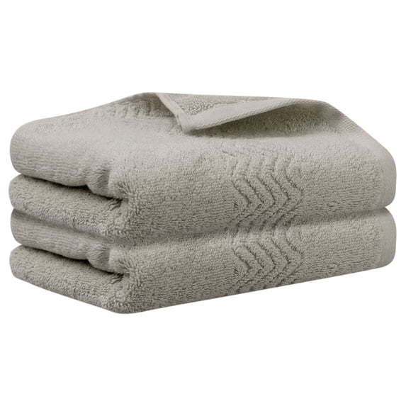 REGALWOVEN 2 Pack Wave Texture Pattern Hand Towels, Cotton Highly Absorbent Towels for Hotels, Spa Khaki 13" x 30"