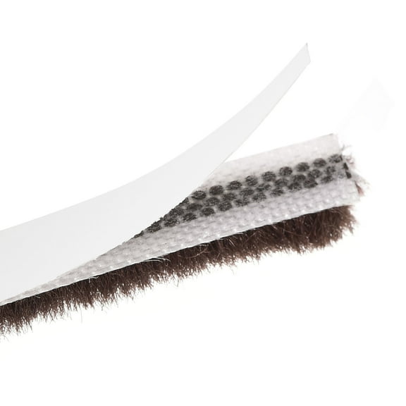 Uxcell 2 Pack Weather Stripping Brush, 39ft L x 0.28" W x 0.24" H Self-Adhesive Seal Weatherstrip Sweep Brush Brown for Door Window