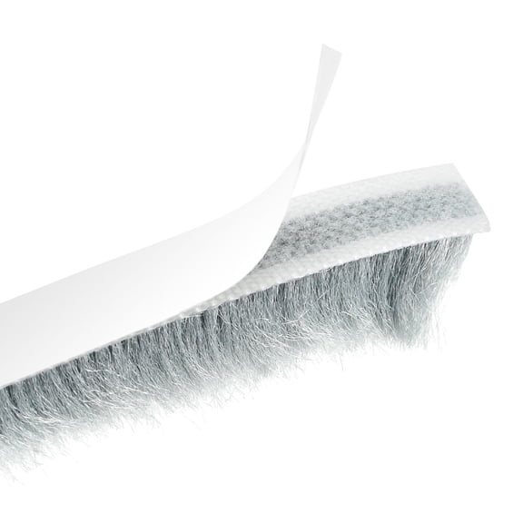Uxcell 2 Pack Weather Stripping Brush, 39ft L x 0.35" W x 0.59" H Self-Adhesive Seal Weatherstrip Sweep Brush Gray for Door Window
