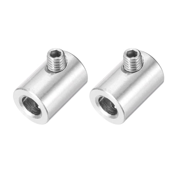 Uxcell 2 Pack Wire Rope Clips,  7mm Hole Double Holes Lock Cable Clamps, 304 Stainless Steel Secure Fasteners with Screws for Cable Rigging,  Silver