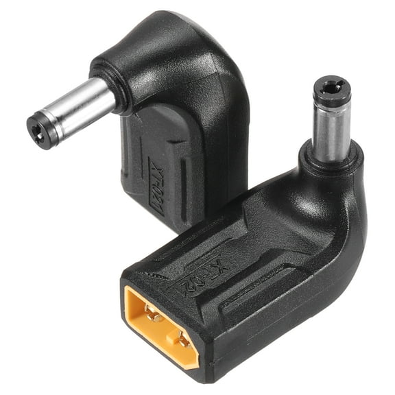 Uxcell 2 Pack XT60 Adapter, XT60 Male to DC5521 Male Up Bend 5.5 x 2.1mm Wireless Adapter, XT60 Connectors Wireless for Solar Panel, Laptop Power Supply