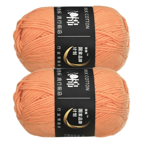 Uxcell Acrylic Yarn Skeins Soft Crochet Yarns for Knitting and Crocheting Craft Project Light Orange