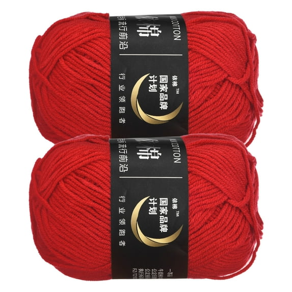 Uxcell Acrylic Yarn Skeins Soft Crochet Yarns for Knitting and Crocheting Craft Project Light Red