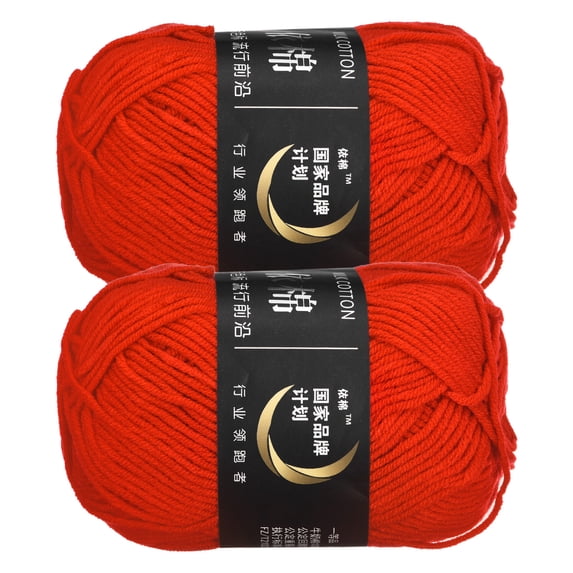 Uxcell Acrylic Yarn Skeins Soft Crochet Yarns for Knitting and Crocheting Craft Project Vermilion