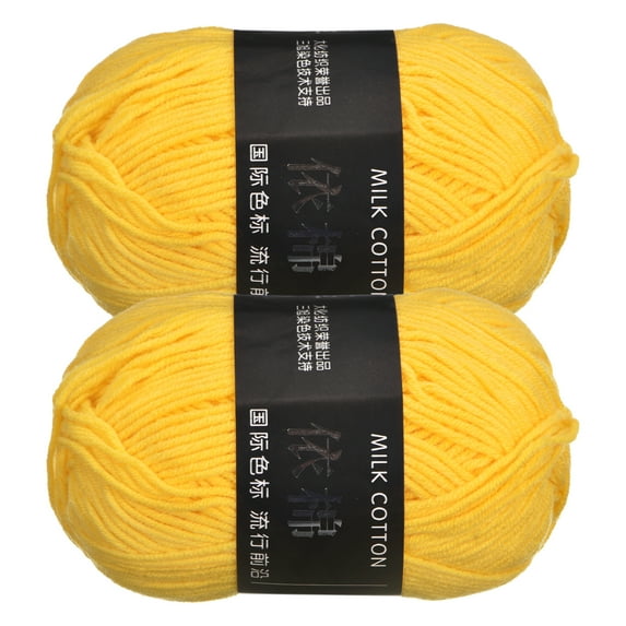 Uxcell Acrylic Yarn Skeins Soft Crochet Yarns for Knitting and Crocheting Craft Project Yellow