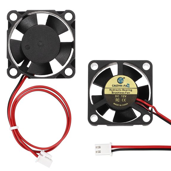 Uxcell 2 Pack3D Printer Cooling Fan, 12V 3010 Extruder Hot End Cooling Fan Replacement 7450RPM with 2.54mm Locking Terminals for 3D Printer Computer CPU Heatsink, 30x30x10mm, Black