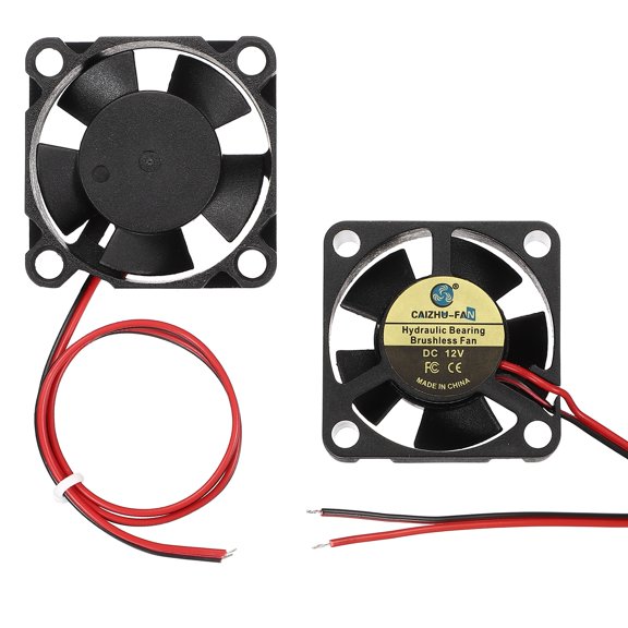 Uxcell 2 Pack3D Printer Cooling Fan, 12V 3010 Extruder Hot End Cooling Fan Replacement 7450RPM with Pre-Stripped Wire Tips for 3D Printer Computer CPU Heatsink, 30x30x10mm, Black