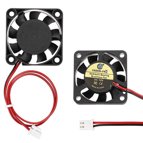 Uxcell 2 Pack3D Printer Cooling Fan, 12V 4010 Extruder Hot End Cooling Fan Replacement 8000RPM with 2.54mm Locking Terminals for 3D Printer Computer CPU Heatsink, 40x40x10mm, Black