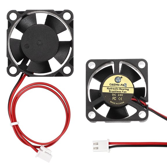 Uxcell 2 Pack3D Printer Cooling Fan, 24V 3010 Extruder Hot End Cooling Fan Replacement 8500RPM with 2.54mm Locking Terminals for 3D Printer Computer CPU Heatsink, 30x30x10mm, Black