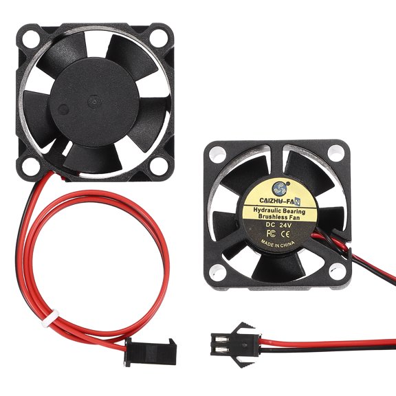 Uxcell 2 Pack3D Printer Cooling Fan, 24V 3010 Extruder Hot End Cooling Fan Replacement 8500RPM with SM Positive Terminal for 3D Printer Computer CPU Heatsink, 30x30x10mm, Black
