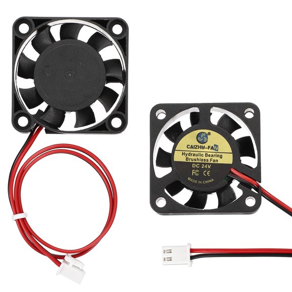 Uxcell 2 Pack3D Printer Cooling Fan, 24V 4010 Extruder Hot End Cooling Fan Replacement 8000RPM with 2.54mm Locking Terminals for 3D Printer Computer CPU Heatsink, 40x40x10mm, Black